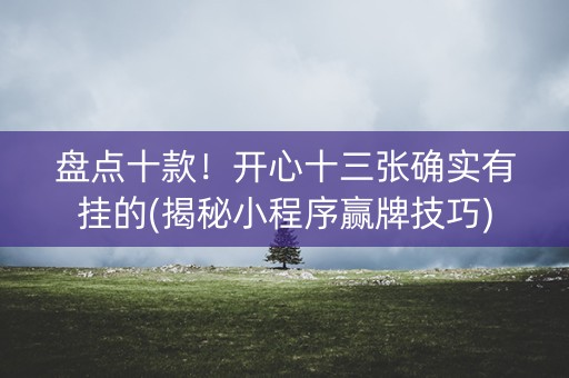 盘点十款！开心十三张确实有挂的(揭秘小程序赢牌技巧)