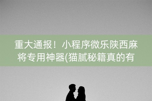 重大通报！小程序微乐陕西麻将专用神器(猫腻秘籍真的有挂)