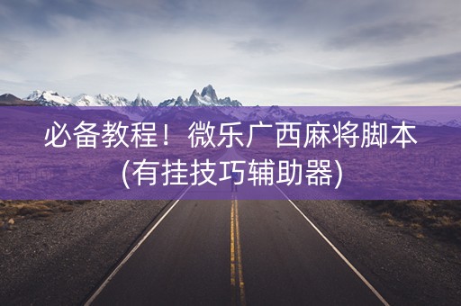 必备教程！微乐广西麻将脚本(有挂技巧辅助器)