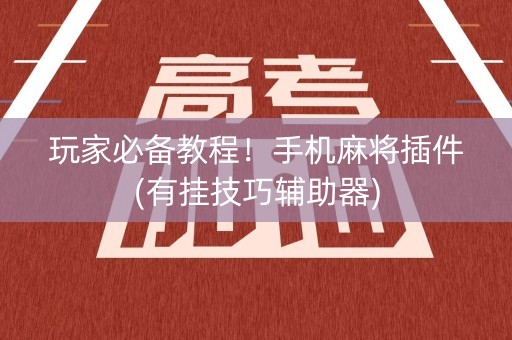 玩家必备教程！手机麻将插件(有挂技巧辅助器)