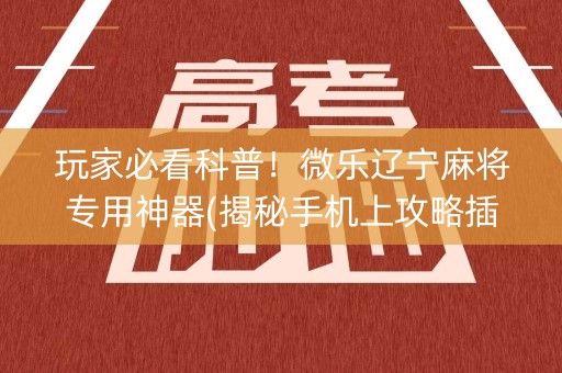 玩家必看科普！微乐辽宁麻将专用神器(揭秘手机上攻略插件)