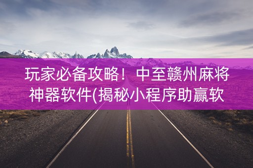 玩家必备攻略！中至赣州麻将神器软件(揭秘小程序助赢软件)
