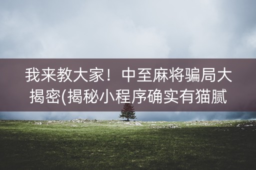 我来教大家！中至麻将骗局大揭密(揭秘小程序确实有猫腻)