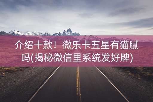 介绍十款！微乐卡五星有猫腻吗(揭秘微信里系统发好牌)