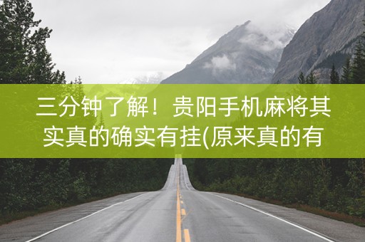三分钟了解！贵阳手机麻将其实真的确实有挂(原来真的有挂)