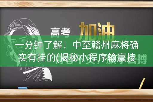 一分钟了解！中至赣州麻将确实有挂的(揭秘小程序输赢技巧)