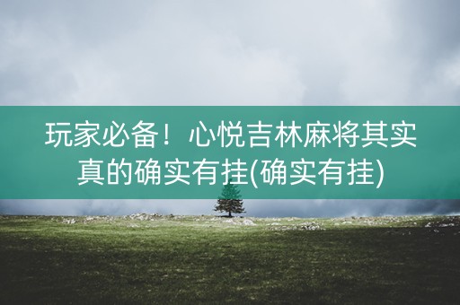 玩家必备！心悦吉林麻将其实真的确实有挂(确实有挂)