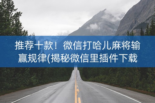 推荐十款！微信打哈儿麻将输赢规律(揭秘微信里插件下载)