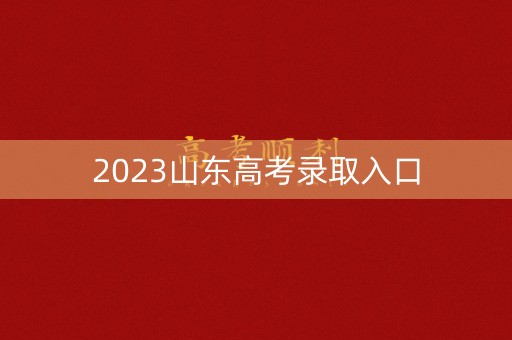 2023山东高考录取入口
