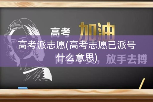 高考派志愿(高考志愿已派号什么意思)