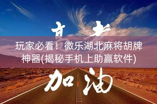 玩家必看！微乐湖北麻将胡牌神器(揭秘手机上助赢软件)