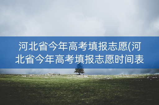 河北省今年高考填报志愿(河北省今年高考填报志愿时间表)