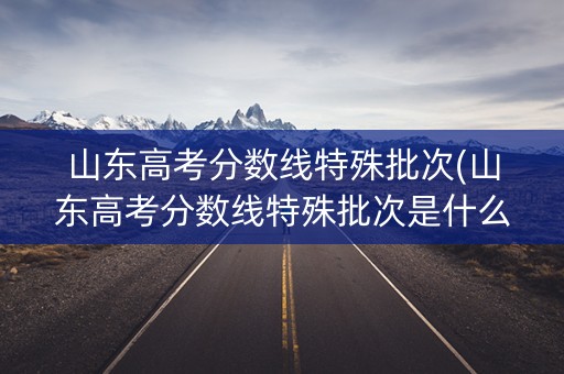 山东高考分数线特殊批次(山东高考分数线特殊批次是什么)