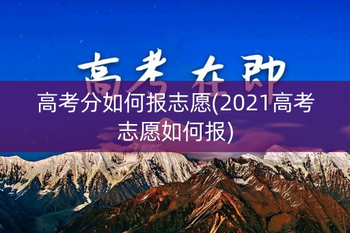 高考分如何报志愿(2021高考志愿如何报)