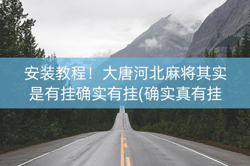 安装教程！大唐河北麻将其实是有挂确实有挂(确实真有挂)