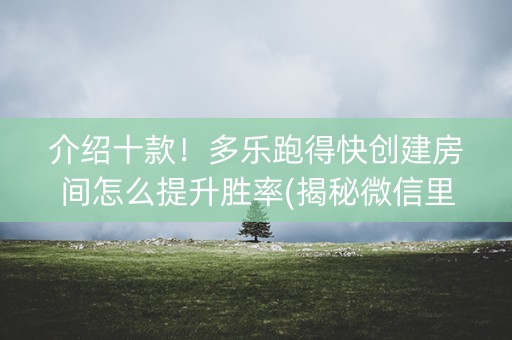 介绍十款！多乐跑得快创建房间怎么提升胜率(揭秘微信里助赢神器购买)