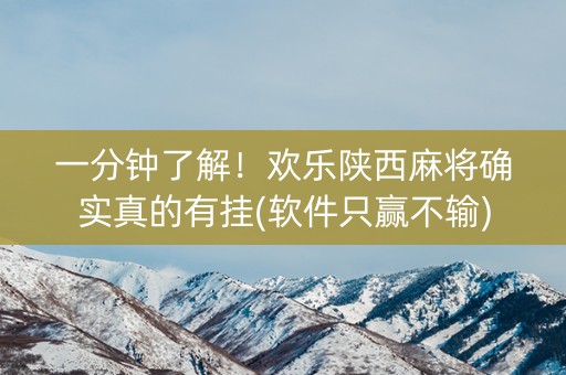 一分钟了解！欢乐陕西麻将确实真的有挂(软件只赢不输)