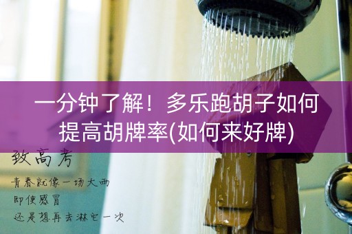 一分钟了解！多乐跑胡子如何提高胡牌率(如何来好牌)