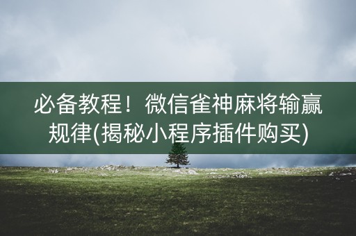 必备教程！微信雀神麻将输赢规律(揭秘小程序插件购买)
