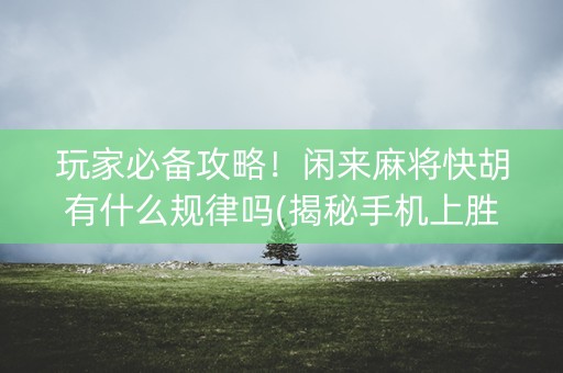 玩家必备攻略！闲来麻将快胡有什么规律吗(揭秘手机上胜率到哪调)