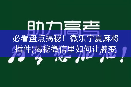 必看盘点揭秘！微乐宁夏麻将插件(揭秘微信里如何让牌变好)