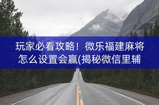 玩家必看攻略！微乐福建麻将怎么设置会赢(揭秘微信里辅牌器)