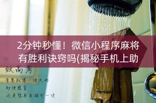 2分钟秒懂！微信小程序麻将有胜利诀窍吗(揭秘手机上助手软件)