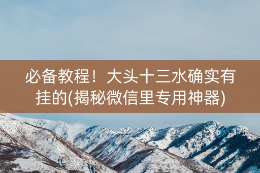 必备教程！大头十三水确实有挂的(揭秘微信里专用神器)