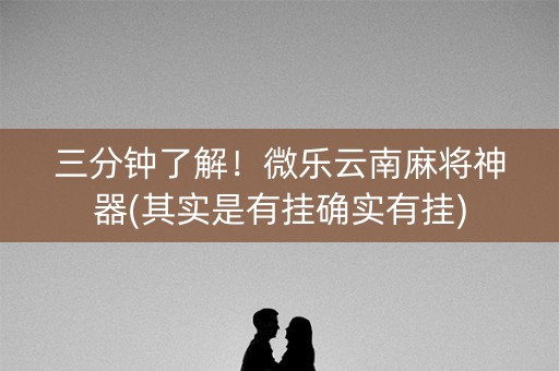三分钟了解！微乐云南麻将神器(其实是有挂确实有挂)