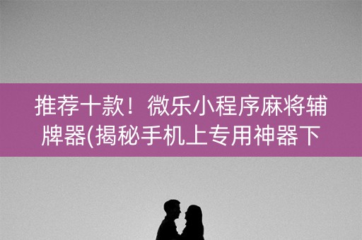 推荐十款！微乐小程序麻将辅牌器(揭秘手机上专用神器下载)