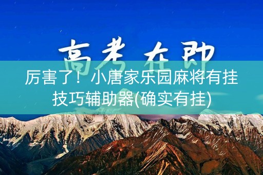 厉害了！小唐家乐园麻将有挂技巧辅助器(确实有挂)