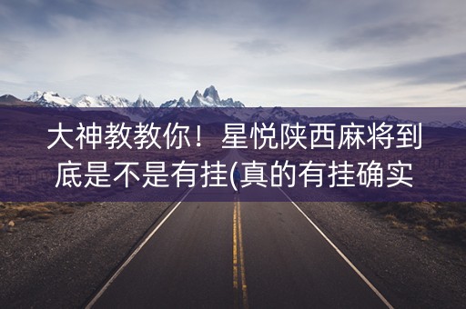 大神教教你！星悦陕西麻将到底是不是有挂(真的有挂确实有挂)