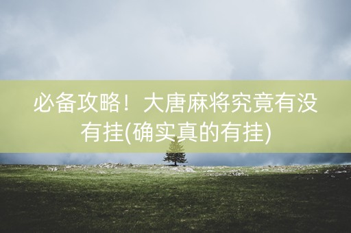必备攻略！大唐麻将究竟有没有挂(确实真的有挂)
