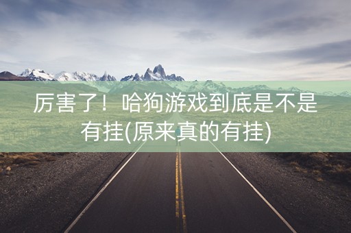 厉害了！哈狗游戏到底是不是有挂(原来真的有挂)