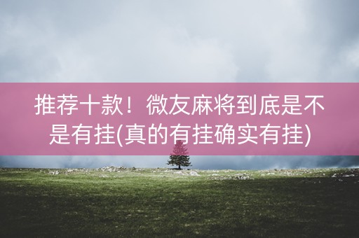 推荐十款！微友麻将到底是不是有挂(真的有挂确实有挂)