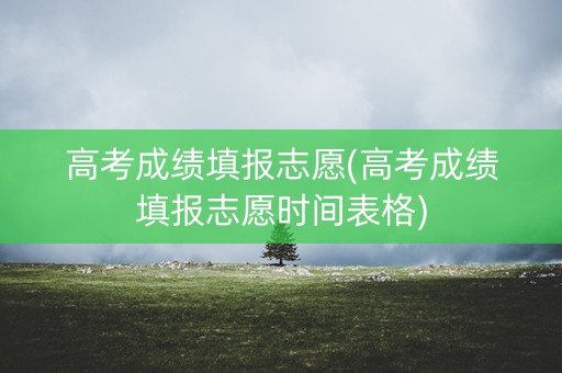 高考成绩填报志愿(高考成绩填报志愿时间表格)
