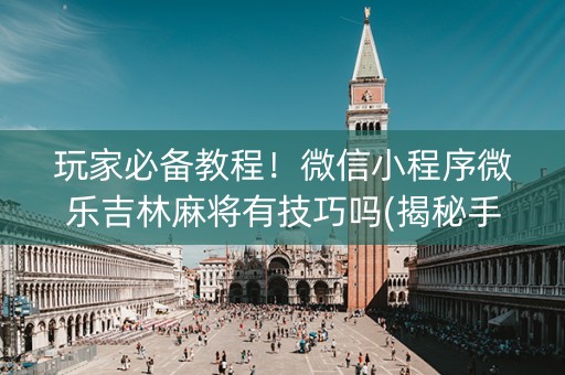 玩家必备教程！微信小程序微乐吉林麻将有技巧吗(揭秘手机上赢牌的技巧)