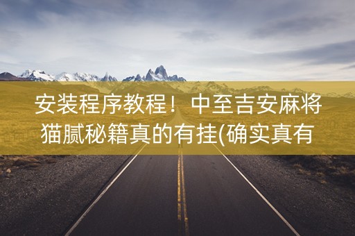 安装程序教程！中至吉安麻将猫腻秘籍真的有挂(确实真有挂)