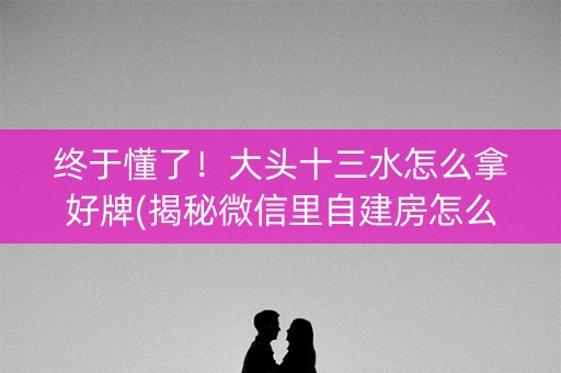 终于懂了！大头十三水怎么拿好牌(揭秘微信里自建房怎么赢)