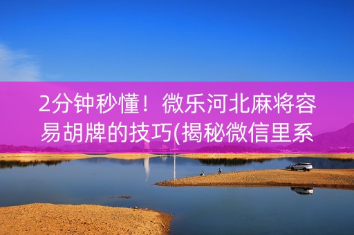 2分钟秒懂！微乐河北麻将容易胡牌的技巧(揭秘微信里系统发好牌)