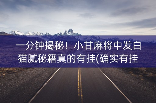 一分钟揭秘！小甘麻将中发白猫腻秘籍真的有挂(确实有挂吗)
