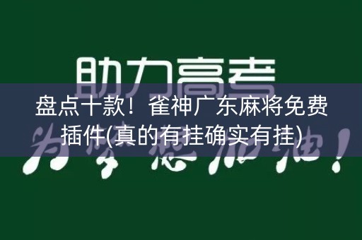 盘点十款！雀神广东麻将免费插件(真的有挂确实有挂)