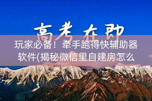 玩家必备！牵手跑得快辅助器软件(揭秘微信里自建房怎么赢)