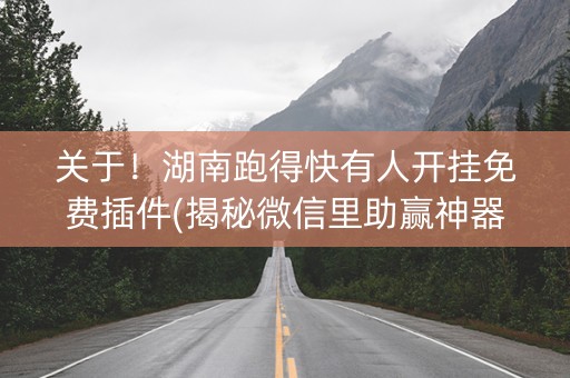 关于！湖南跑得快有人开挂免费插件(揭秘微信里助赢神器)