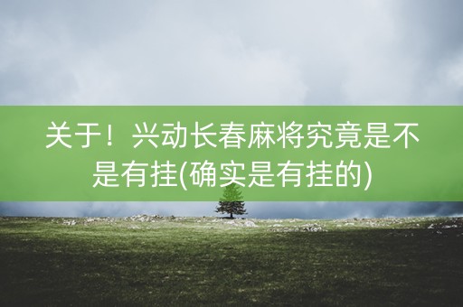 关于！兴动长春麻将究竟是不是有挂(确实是有挂的)