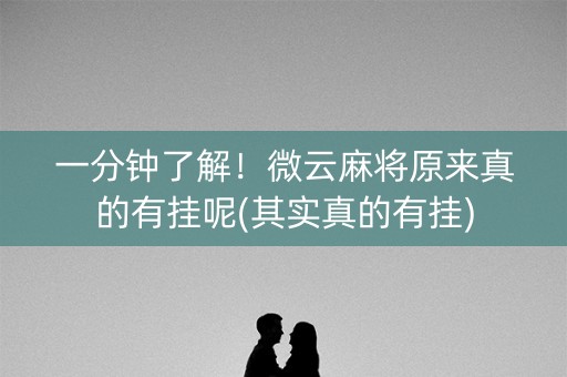 一分钟了解！微云麻将原来真的有挂呢(其实真的有挂)