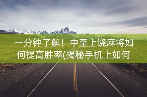 一分钟了解！中至上饶麻将如何提高胜率(揭秘手机上如何让牌变好)