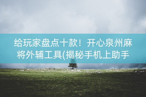 给玩家盘点十款！开心泉州麻将外辅工具(揭秘手机上助手软件)