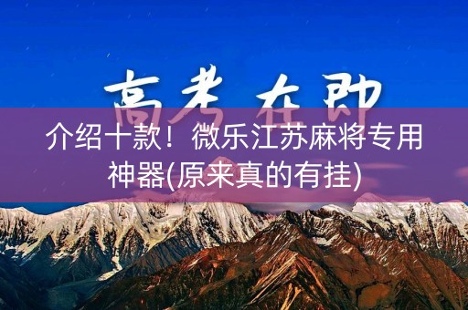 介绍十款！微乐江苏麻将专用神器(原来真的有挂)