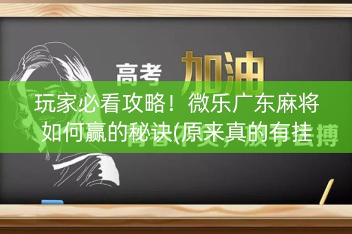 玩家必看攻略！微乐广东麻将如何赢的秘诀(原来真的有挂)